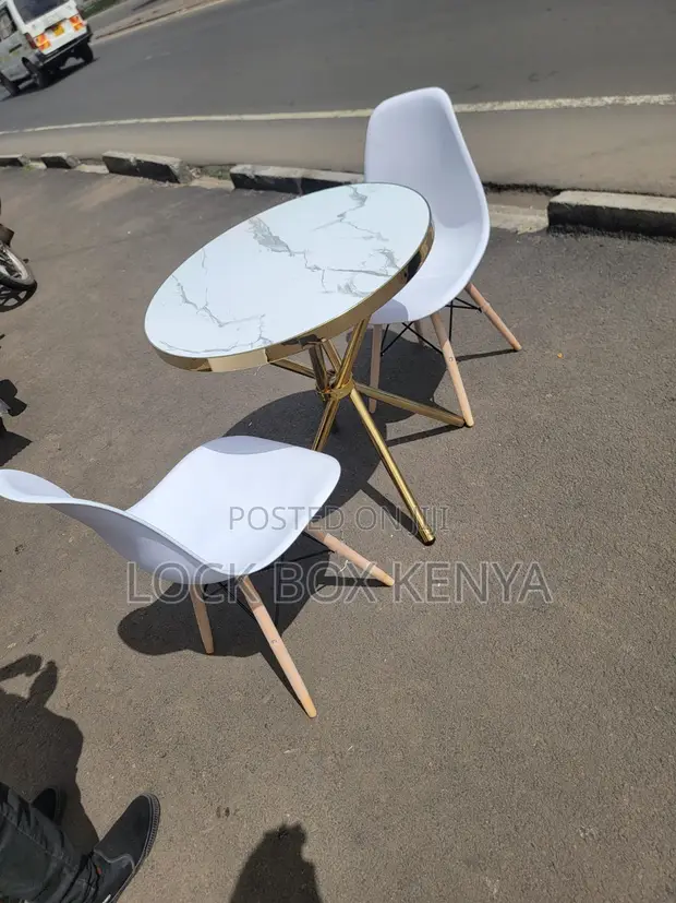 Modern 5-Piece White Dining Set - 1