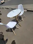 Modern 5-Piece White Dining Set - 2