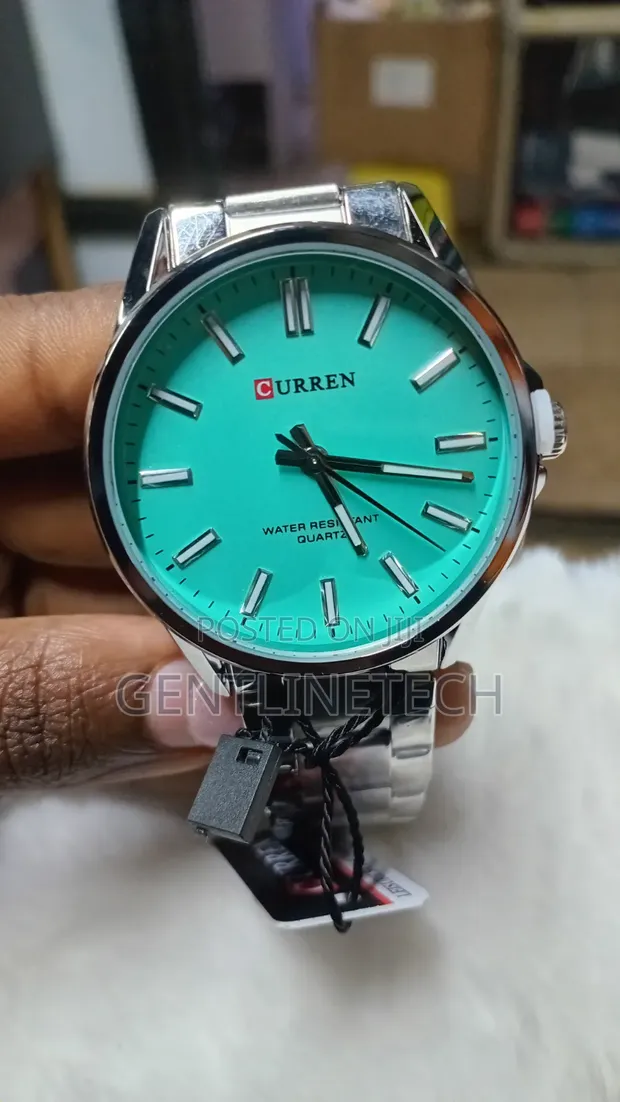 Curren C9090 Silver Strap Green Dial Watch - 1