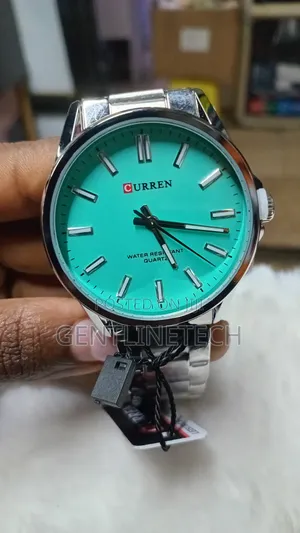 Curren C9090 Silver Strap Green Dial Watch