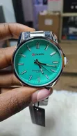 Curren C9090 Silver Strap Green Dial Watch - 2