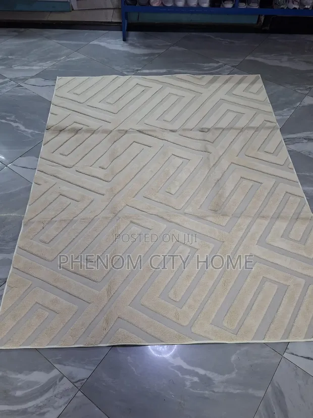 Beige/Cream Luxury Fur Carpet 5x8 - 1