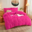 Pink Velvet Duvet Set - 6PC Luxury Plush - 1