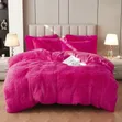 Pink Velvet Duvet Set - 6PC Luxury Plush - 2