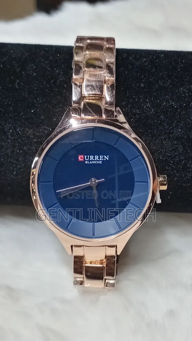 Curren Blanche Rose Gold & Blue Matching Watch Set - 1
