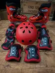 Kids 4-Wheel Quad Roller Skate & Protective Gear Set - 1