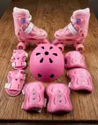 Kids 4-Wheel Quad Roller Skate & Protective Gear Set - 3