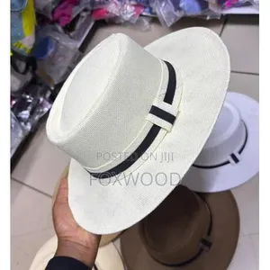 Kofia ya Majani ya Boater ya Klasiki kwa Wanaume
