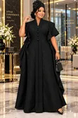 Kaftan Nyeusi Nzuri ya Maxi - Free Size - 1