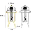 8L Golden Metal Frame Juice Dispenser na Stainless Steel Ice Tube - 2