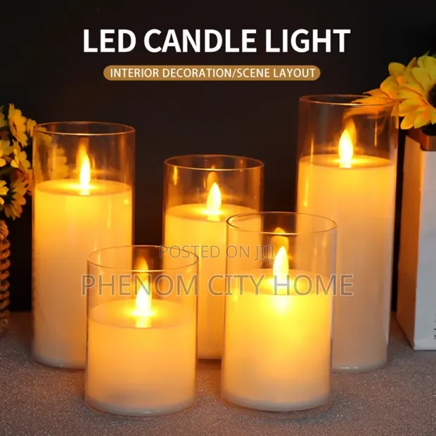 LED Flameless Pillar Candles (5-in-1 Set) - 1