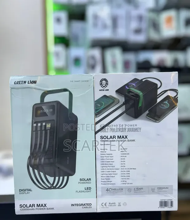 Green Lion Solar Max 120000mAh Power Bank - 1