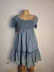Light Blue Denim Smocked Bodice Sundress - 1
