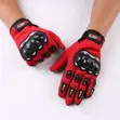 Full Finger Motorcycle Gloves with Hard Knuckle Protection (Red) - 2