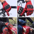 Full Finger Motorcycle Gloves with Hard Knuckle Protection (Red) - 3