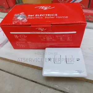 White Itel 2-Gang Double Light Switch
