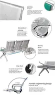 Breathable Steel Waiting Bench - 3-Link - 1