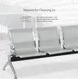 Breathable Steel Waiting Bench - 3-Link - 3