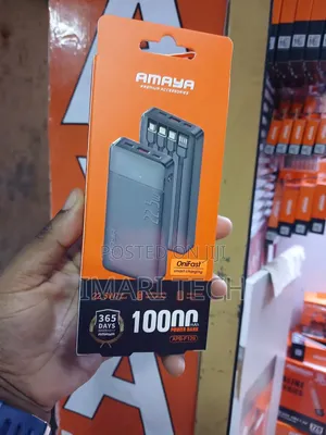 Amaya 10000mAh Power Bank na Cables 4 Zilizojengewa Ndani