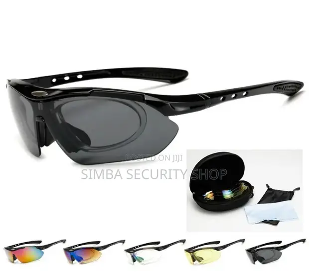 5-in-1 Interchangeable Lenses Sport Cycling Glasses with Myopia Frame - 1