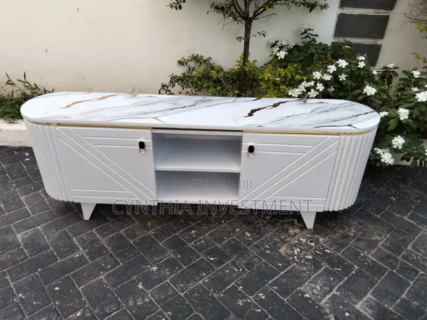 5 Ft TV Stand Mshazari wa Dhahabu na Juu ya Dhahabu - 1