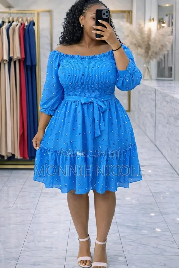 Stylish Off-Shoulder Sun Dress - 1