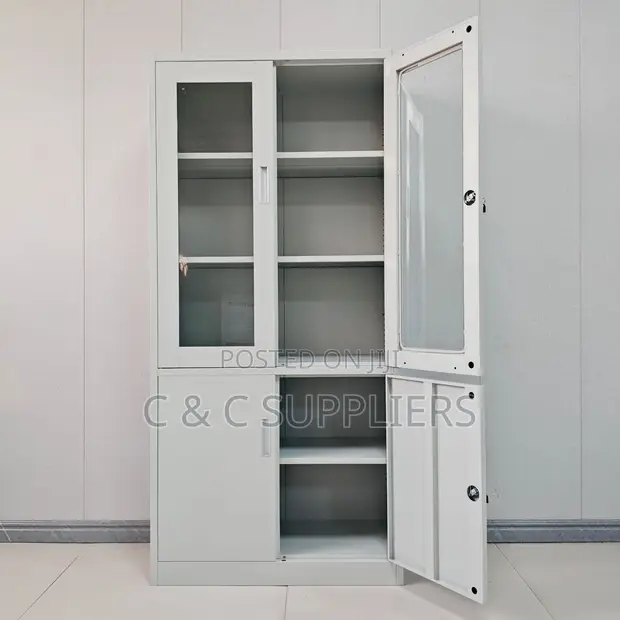 2-Door Display & Storage Cabinet Unit - 1