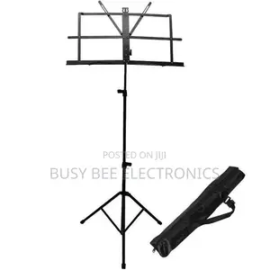 Stendi ya Muziki ya Tripod inayokunjwa na Sanduku la Kuhifadhi