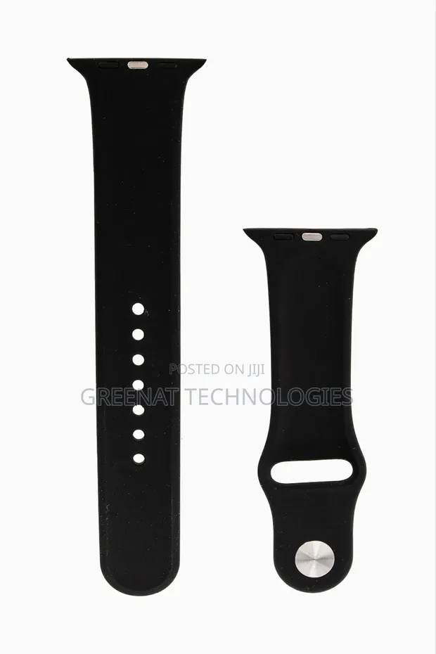 Pin and Tuck Silicone Sport Band Black for Apple Watch Ultra - 1