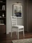 White High Back Stackable Wedding Chairs - 1