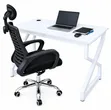 Metallic Desk & Headrest Office Chair Combo - 2