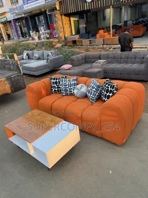 Orange Three-Seater Bubble Seat with Mini Table