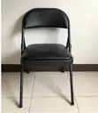 Black Foldable Ergonomic Leather Conference Chair - 2