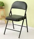 Black Foldable Ergonomic Leather Conference Chair - 4