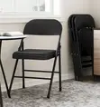 Black Foldable Ergonomic Leather Conference Chair - 5