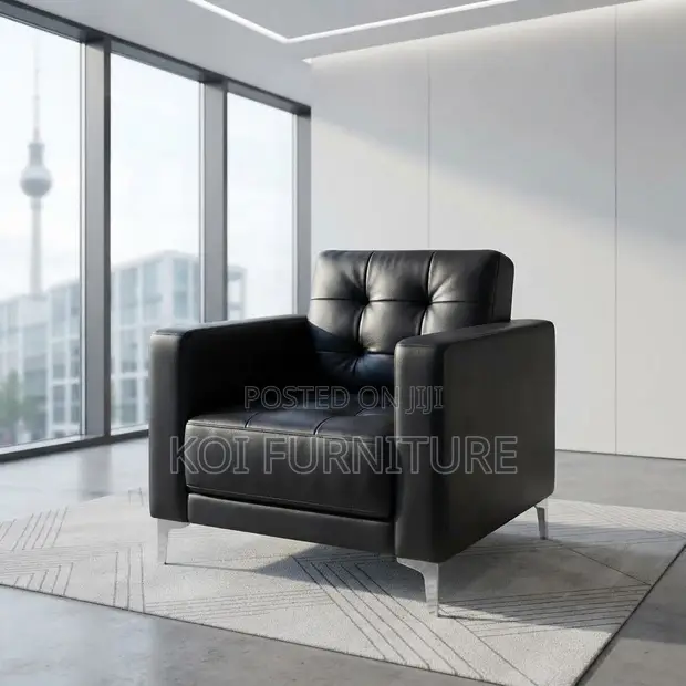 Executive 1-Seater Office Sofa - Black - 1