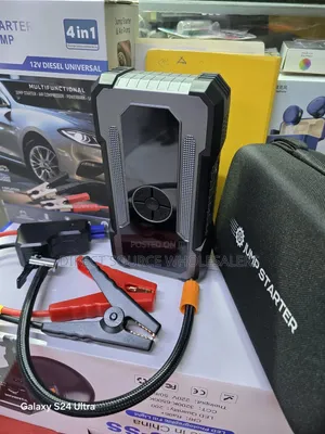 4-in-1 Car Jump Starter with Tyre Compressor & LED Torch