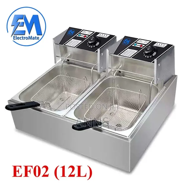 New Electromate Double Tank Deep Fryer - 1