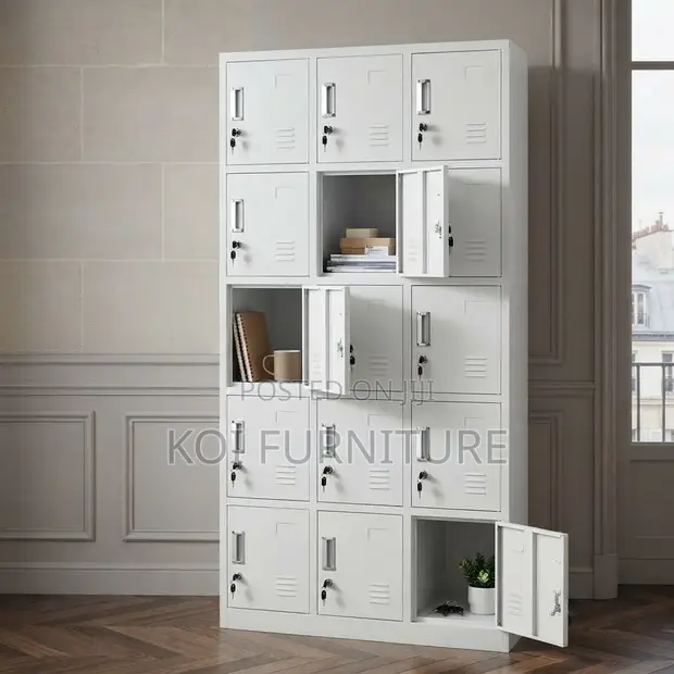 15-Drawer Stainless Steel Executive High Cabinet - 1