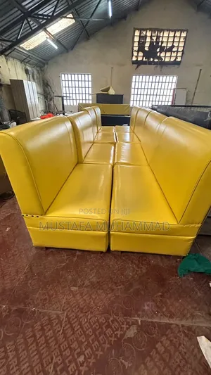 3-Seater Leather Restaurant Seats (Set of 8)