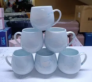 Set of 6 Ceramic Mugs - Pot Style
