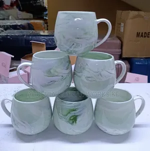 Set of 6 Ceramic Pot-Like Mugs (470ml)