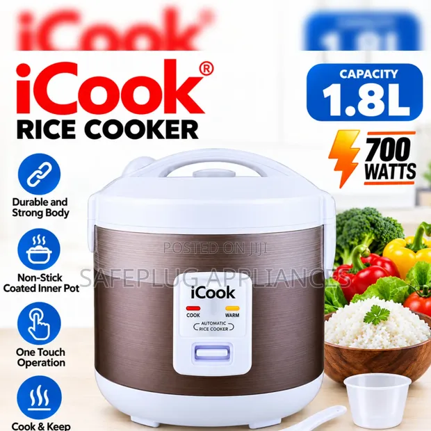 iCook 1.8L Rice Cooker with Keep Warm - 1