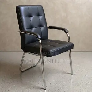 Kiti cha Ofisi cha Ngozi chenye Usaidizi wa Mgongo wa Kati