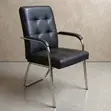Kiti cha Ofisi cha Ngozi chenye Usaidizi wa Mgongo wa Kati - 1
