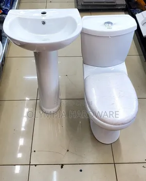 Premier Close Couple Toilet with Pedestal Sink