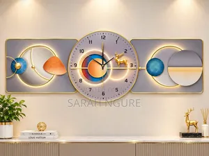 Seti ya Saa ya Ukutani na Sanaa ya Vipande 3 vya Kisasa