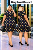 Polka Dot Dress yenye Mikato Mabegani - 2