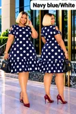 Polka Dot Dress yenye Mikato Mabegani - 4