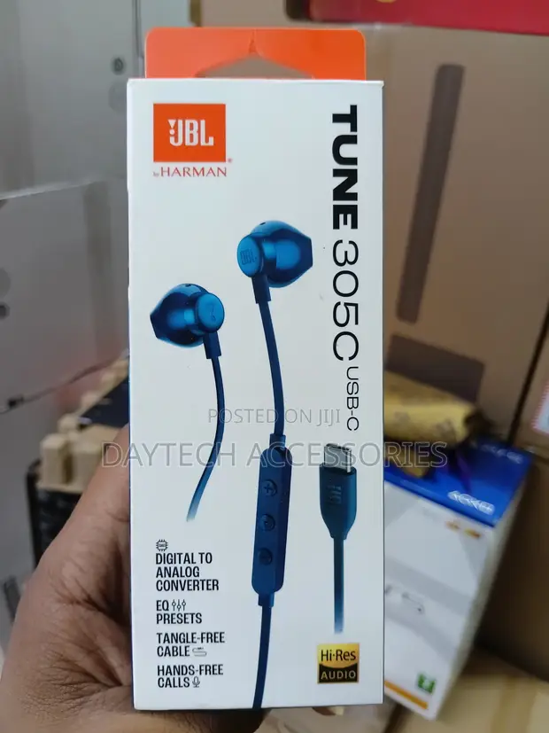 JBL Tune 305C USB-C Wired In-Ear Headphones - Blue - 1
